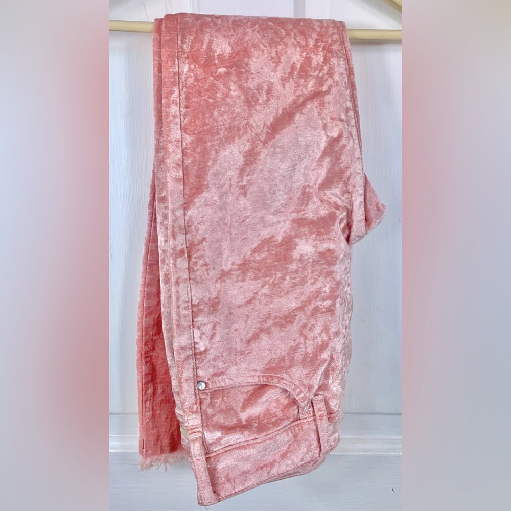 Anthropologie Pilcro and the Letterpress High Rise Skinny Pink Velvet Pants